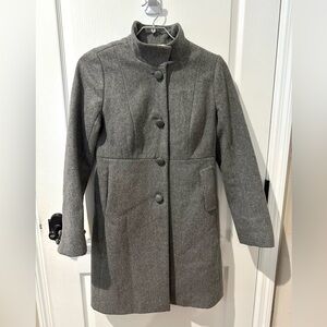 J.Crew Gray Carlin Wool Single Breasted Pea Coat
